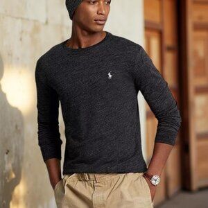 Ralph Lauren Long Sleeve Shirt Polo Shirt Men's Classic Charcoal Grey, Size L